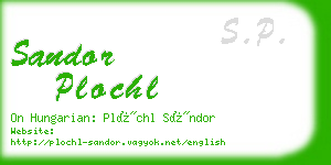 sandor plochl business card